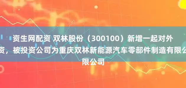 资生网配资 双林股份（300100）新增一起对外投资，被投资公司为重庆双林新能源汽车零部件制造有限公司
