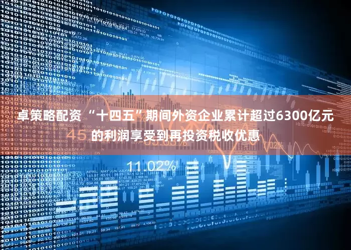 卓策略配资 “十四五”期间外资企业累计超过6300亿元的利润享受到再投资税收优惠